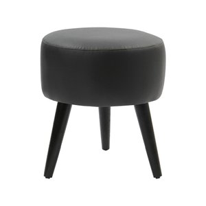 Puff Banco Luca em Tecido Sintético Sintético - Preto