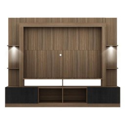 Rack Estante para TV até 65 Polegadas com Leds Berlim Multimóveis Madeirado/Preto - 6