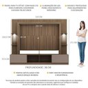 Ver imagem 3 de Rack Estante TV 65 Polegadas com Leds Berlim Multimóveis Madeirado/Lacca Fumê