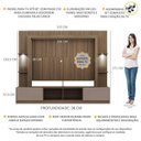 Ver imagem 3 de Rack Estante para TV até 65 Polegadas e Leds Berlim Multimóveis Madeirado/Lacca Fumê