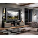 Ver imagem 7 de Rack Estante com Suporte para TV até 65 Polegadas e Leds Berlim Multimóveis Preto/Lacca Fumê