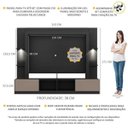Ver imagem 3 de Rack Estante com Suporte para TV até 65 Polegadas e Leds Berlim Multimóveis Preto/Lacca Fumê