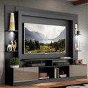Ver imagem 1 de Rack Estante com Suporte para TV até 65 Polegadas e Leds Berlim Multimóveis Preto/Lacca Fumê