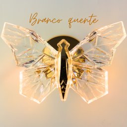 Arandela Borboleta Led Cristal+metal Dourado 3k 4k 6k Bivolt - 3