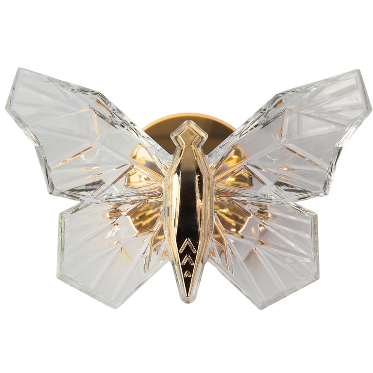 Arandela Borboleta Led Cristal+metal Dourado 3k 4k 6k Bivolt