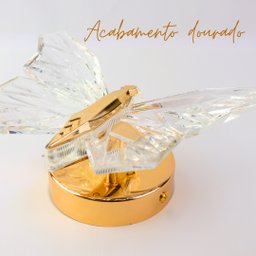 Arandela Borboleta Led Cristal+metal Dourado 3k 4k 6k Bivolt - 6