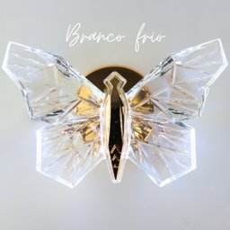 Arandela Borboleta Led Cristal+metal Dourado 3k 4k 6k Bivolt - 5