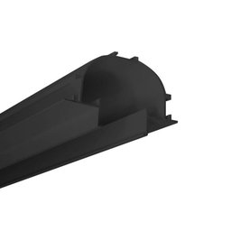 Perfil Embutir Alumínio Preto no Frame Luz Indireta para Fita de Led 1 Metro - 1
