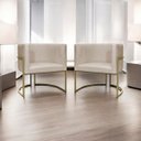Ver imagem 2 de Kit 2 Poltronas Decorativa Recepção Luna Suede Cores Base de Ferro Champagne