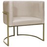 Kit 2 Poltronas Decorativa Recepção Luna Suede Cores Base de Ferro Champagne - 6