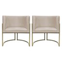 Ver imagem 1 de Kit 2 Poltronas Decorativa Recepção Luna Suede Cores Base de Ferro Champagne