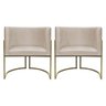 Kit 2 Poltronas Decorativa Recepção Luna Suede Cores Base de Ferro Champagne - 1