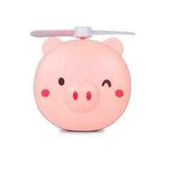 Mini Ventilador Portátil Porquinho com Espelho LED Maquiagem - 2