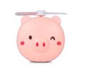 Ver imagem 2 de Mini Ventilador Portátil Porquinho com Espelho LED Maquiagem