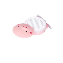 Mini Ventilador Porquinho Portátil com Espelho LED Maquiagem - 6