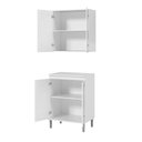 Ver imagem 3 de Kit Armário Suspenso com Balcão 2 Portas Microondas -beemóveis - Branco