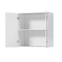 Ver imagem 4 de Kit Armário Suspenso com Balcão 2 Portas Microondas -beemóveis - Branco