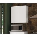 Ver imagem 6 de Kit Armário Suspenso com Balcão 2 Portas Microondas -beemóveis - Branco