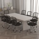 Ver imagem 2 de Mesa de Reunião para Escritório 220 Cm Me4190 Branco - Tecno Mobili