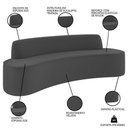 Ver imagem 4 de Sofá 4 Lugares para Sala de Estar Living 260cm Koane D06 Veludo Cinza - Mpozenato