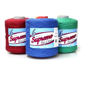 Kit 3 Barbantes Supremo N6 - 1,8KG Cores Variadas CONE 1,8KG
