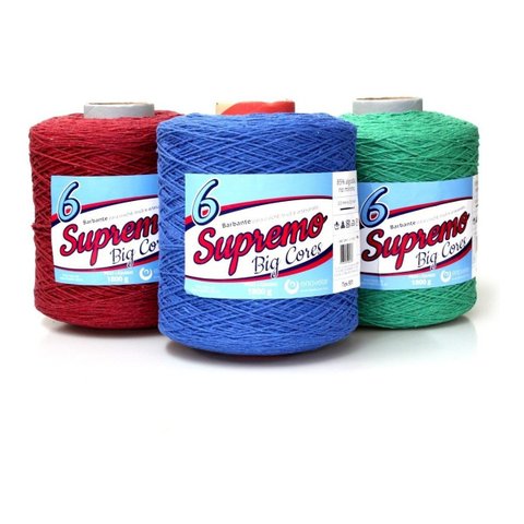 Kit 3 Barbantes Supremo N6 - 1,8KG Cores Variadas CONE 1,8KG