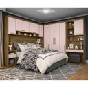 Ver imagem 1 de Guarda Roupa Modulado Casal Queen 1,58 M Canto com Escrivaninha Paris Luciane M09:rosa