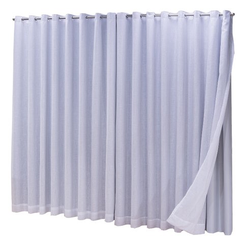 Cortina Blackout com linho 7,00x2,30 Para TRILHO SUÍÇO:Branco-Gelo