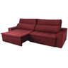 Sofá Connect com Pillow Veludo Bordô 5 Lugares 2.90M Retrátil e Reclinável - 2