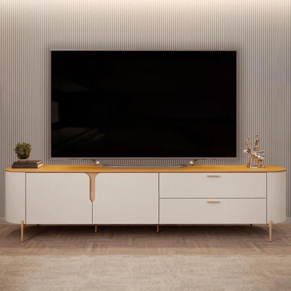 Rack Celine 2,40m para Tv até 75 Polegadas com Led 2 Portas 2 Gavetas ...