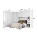 Ver imagem 3 de Quarto Casal Modulado Rizon 5 Peças (1 Armário Ponte + 1 Closet + 2 Guarda Roupas + 1 Complemento