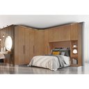 Ver imagem 1 de Quarto Casal Modulado Rizon 5 Peças (1 Armário Ponte + 1 Closet + 2 Guarda Roupas + 1 Complemento