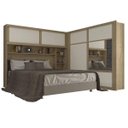 Ver imagem 7 de Guarda-Roupa Casal com Cabeceira e Mesa de Apoio 4 Gavetas 3 Peças Firenze Móveis Europa