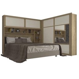 Guarda-Roupa Casal com Cabeceira e Mesa de Apoio 4 Gavetas 3 Peças Firenze Móveis Europa - 7 Guarda-Roupa Casal com Cabeceira e Mesa de Apoio 4 Gavetas 3 Peças Firenze Móveis Europa - 7