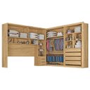 Ver imagem 4 de Guarda-Roupa Casal com Cabeceira e Mesa de Apoio 4 Gavetas 3 Peças Firenze Móveis Europa