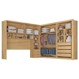 Guarda-Roupa Casal com Cabeceira e Mesa de Apoio 4 Gavetas 3 Peças Firenze Móveis Europa - 4 Guarda-Roupa Casal com Cabeceira e Mesa de Apoio 4 Gavetas 3 Peças Firenze Móveis Europa - 4