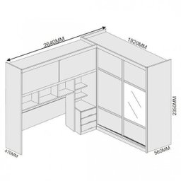 Guarda-Roupa Casal com Cabeceira e Mesa de Apoio 4 Gavetas 3 Peças Firenze Móveis Europa - 6 Guarda-Roupa Casal com Cabeceira e Mesa de Apoio 4 Gavetas 3 Peças Firenze Móveis Europa - 6