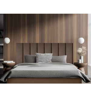 Cabeceira Modular Paris Tecido Veludo Queen 160cm 8 Modulos:marrom