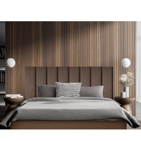 Cabeceira Modular Paris Tecido Veludo Queen 160cm 8 Modulos:marrom