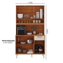Ver imagem 3 de Cozinha Compacta 6 Portas 1 Gaveta 110cm com Nicho Itaflriz Itatiaia Marrom/Cinamomo/Off White