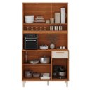 Ver imagem 4 de Cozinha Compacta 6 Portas 1 Gaveta 110cm com Nicho Itaflriz Itatiaia Marrom/Cinamomo/Off White