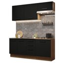 Ver imagem 3 de Armário de Cozinha Compacta 180cm Rustic Preto Agata Madesa 03