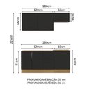 Ver imagem 4 de Armário de Cozinha Compacta 180cm Rustic Preto Agata Madesa 03