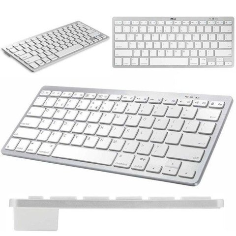 Teclado Bluetooth para iPad Pro Branco/Prateado