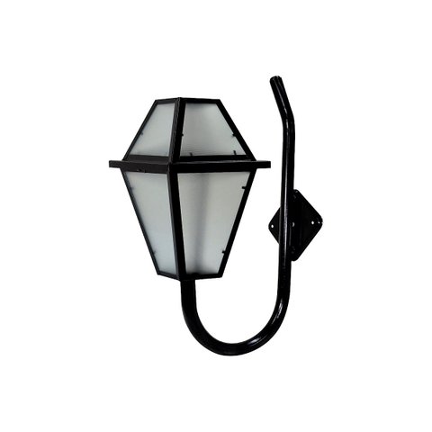 Luminária Imperial Braço Curvo Parede Alumínio Preto 56x38cm Ouro Minas L023IOM