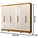 Ver imagem 2 de Guarda Roupa Casal Diplomata 8 Portas Freijó Off White Moval