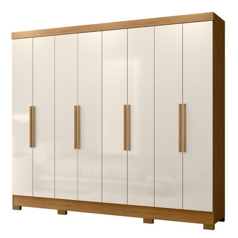 Guarda Roupa Casal Diplomata 8 Portas Freijó Off White Moval