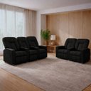 Ver imagem 1 de Conjunto de Poltronas Sala de Cinema Reclináveis 2 e 3 Lugares Pequim Pu Preto G23 - Gran Belo