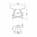 Ver imagem 3 de Mesa Jantar Redonda Industrial 4 Lugares 110cm C/ Pés em Aço Cor:nogal com Preto