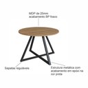 Ver imagem 4 de Mesa Jantar Redonda Industrial 4 Lugares 110cm C/ Pés em Aço Cor:nogal com Preto